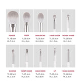 Silver Makeup Brushes Set