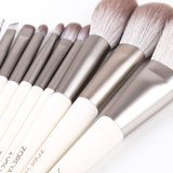 Silver Makeup Brushes Set
