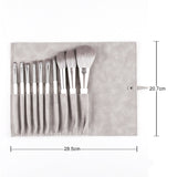 Silver Makeup Brushes Set
