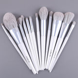 Silver Makeup Brushes Set
