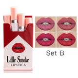 4PCS/Set Creative Cigarette Velvet Long Lasting Lipstick