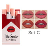4PCS/Set Creative Cigarette Velvet Long Lasting Lipstick
